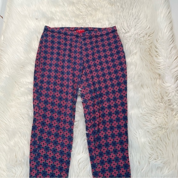 Josie Natori Pajama Pants Blue Pink Geometric - Picture 5 of 9